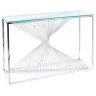Консольные столики BS-1561 Консольный столик стеклянный 120*40*78, основание нержавеющая сталь хром