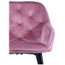 Стул-кресло DC-393 Стул мягкий с подлокотниками, РОЗОВЫЙ велюр, каркас металл черный