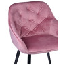 Стул-кресло DC-393 Стул мягкий с подлокотниками, РОЗОВЫЙ велюр, каркас металл черный