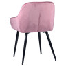 Стул-кресло DC-393 Стул мягкий с подлокотниками, РОЗОВЫЙ велюр, каркас металл черный