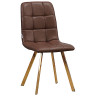 Стулья C919/DC809 Стул мягкий, КОРИЧНЕВЫЙ#19-2 экокожа, каркас металл золото КВАДРАТ