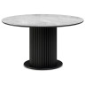 Стеклянные столы Фостер 120(160)х120х76 белый мрамор / черный