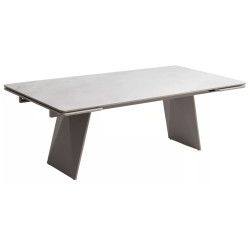 Большой обеденный стол. ШЕРЛ  220 CRYSTAL ONIX BIANCO / латте  Стол обеденный