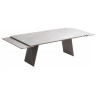 ШЕРЛ  220 обеденный стол с керамической столешницей, цвет CRYSTAL ONIX BIANCO / латте каркас 