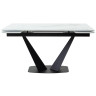 Кухонные столы Стол Ниагара 140 БЕЛЫЙ МРАМОР, стекло / ЧЕРНЫЙ, М-City