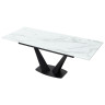 Кухонные столы Стол Ниагара 140 БЕЛЫЙ МРАМОР, стекло / ЧЕРНЫЙ, М-City