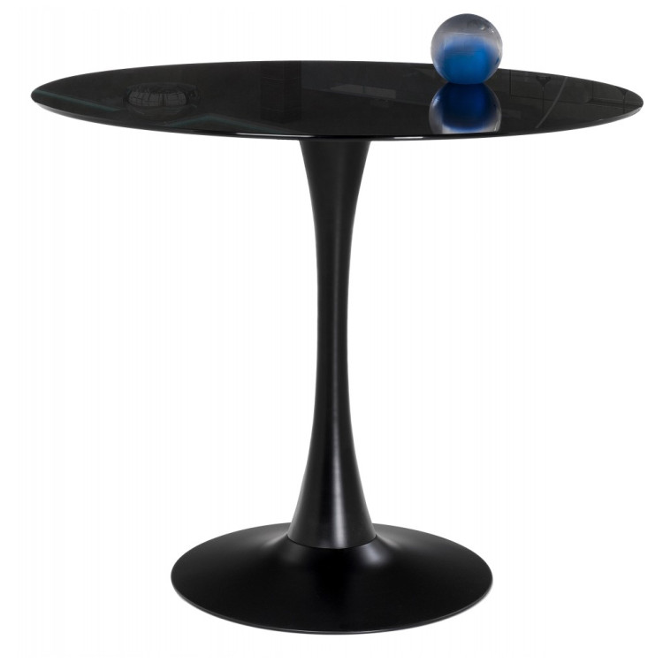 Стеклянные столы Tulip 90 black glass