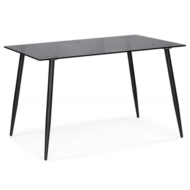 Стеклянный стол SMOKE 120х80х75 clear gray / black