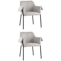 Бесс рогожка светло-серый ножки металл черные