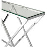 Консольные столики BS-06 Консольный столик стеклянный прозрачный 120*40, основание нержавеющая сталь хром