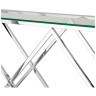 Консольные столики BS-06 Консольный столик стеклянный прозрачный 120*40, основание нержавеющая сталь хром