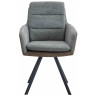 Стул-кресло DC23071C Стул мягкий поворотный 360*с подлокот,Серый, каркас металл черный КВАДРАТ