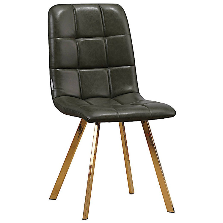 Стулья C919/DC809 Стул мягкий, ЗЕЛЕНЫЙ#19-12 экокожа, каркас металл золото КВАДРАТ