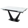 Кухонные столы Стол Ниагара 160 БЕЛЫЙ МРАМОР, стекло / ЧЕРНЫЙ, М-City
