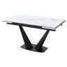Кухонные столы Стол Ниагара 160 БЕЛЫЙ МРАМОР, стекло / ЧЕРНЫЙ, М-City