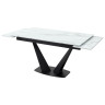 Кухонные столы Стол Ниагара 160 БЕЛЫЙ МРАМОР, стекло / ЧЕРНЫЙ, М-City
