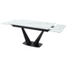 Кухонные столы Стол Ниагара 160 БЕЛЫЙ МРАМОР, стекло / ЧЕРНЫЙ, М-City