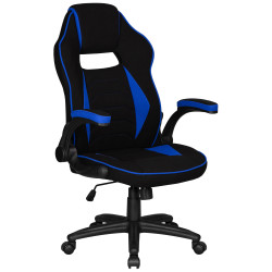 Кресло игровое DOBRIN RICK, черно-синяя ткань