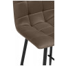 ЧИЛЛИ МИНИ полубарный стул с обивкой тканью велюр, цвет коричневый / каркас черный