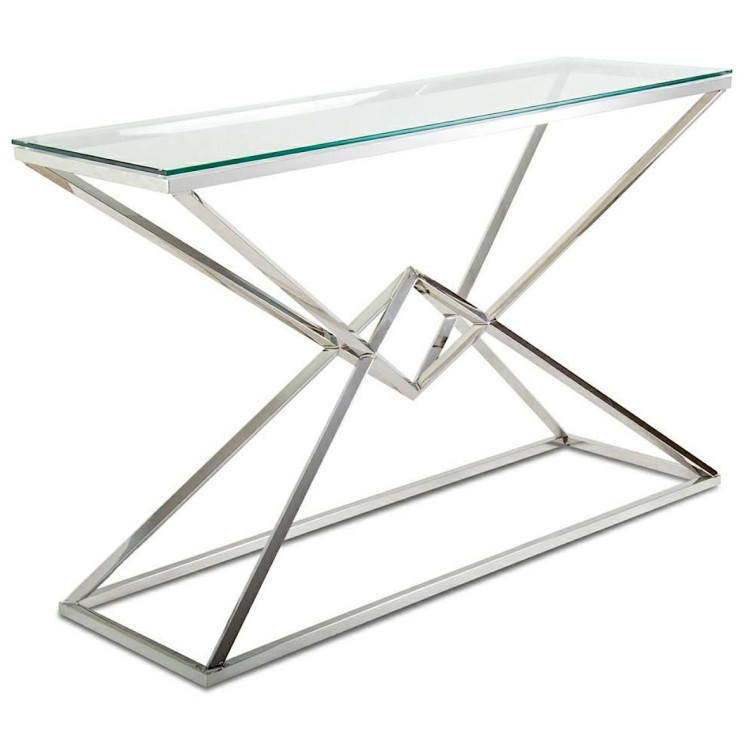 Консольные столики Консольный столик SABINE прозрачное стекло 120*40*78, каркас хром