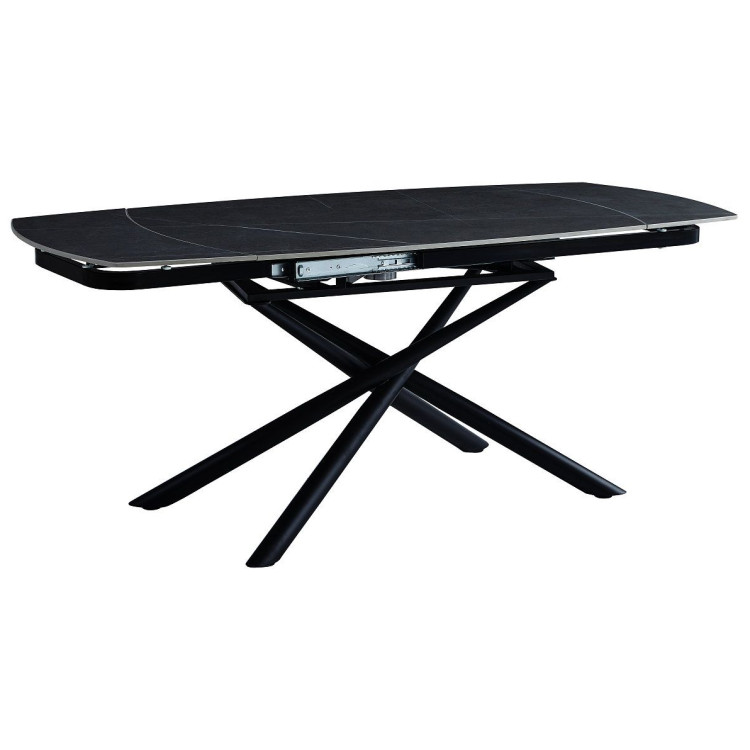 Керамические столы DT335 Стол обеденный Armani grey 120-180*85, керамическая столешница, основание металл черный