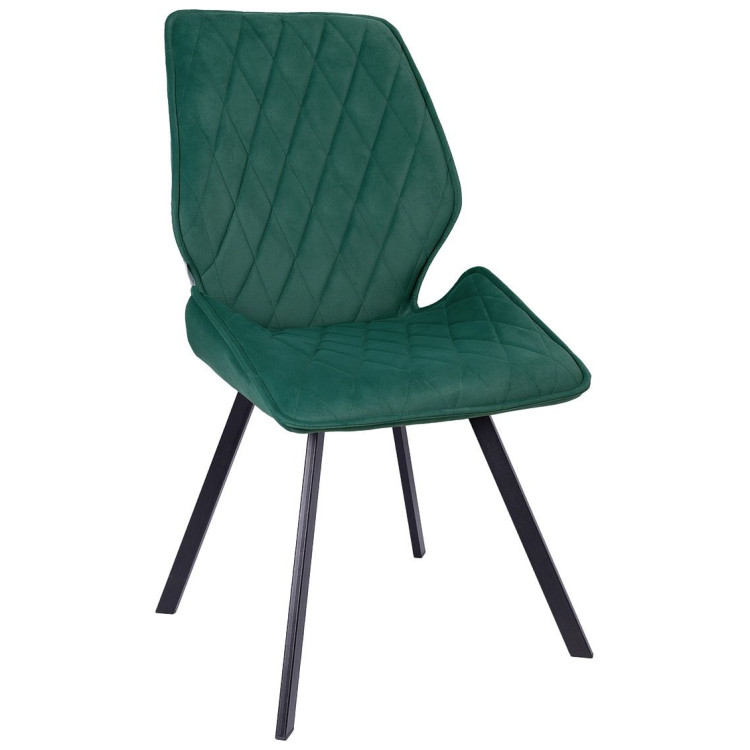 Стулья DC231 Стул мягкий поворотный 180, ИЗУМРУД#M420-36 велюр, каркас металл, черный КВАДРАТ