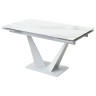 Кухонные столы Стол Ниагара 140 БЕЛЫЙ МРАМОР, стекло / БЕЛЫЙ, М-City