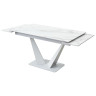 Кухонные столы Стол Ниагара 140 БЕЛЫЙ МРАМОР, стекло / БЕЛЫЙ, М-City