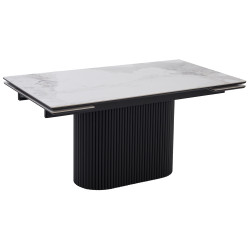 АРИЯ 160 PANDORA LIGHT / черный  керамический обеденный стол