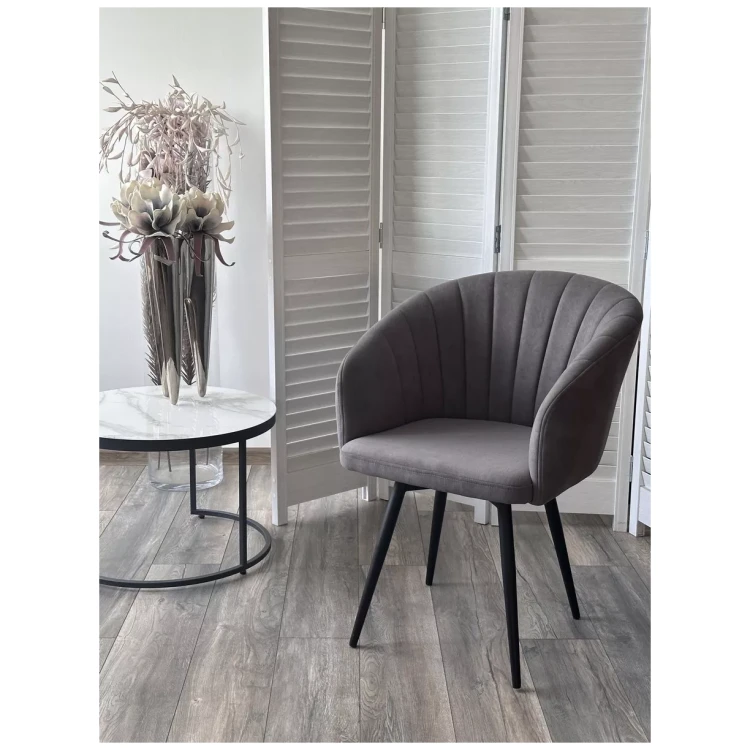 МИШЕЛЬ 360 поворотное кресло с обивкой тканью велюр, цвет темно-серый (B28) / черный