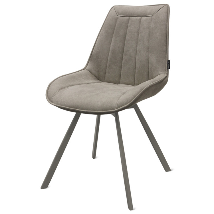 DENIS поворотный стул с обивкой искусственной замшей, цвет капучино / черный 