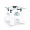 Стеклянные столики Стол журнальный Halmar DIANA H KWADRAT (белый)