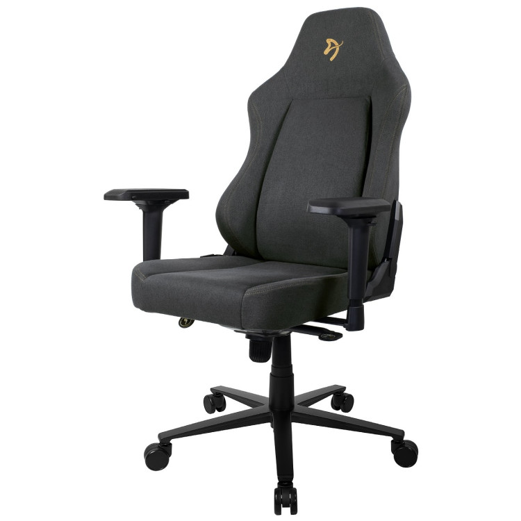 Игровые кресла Компьютерное кресло (для геймеров) Arozzi Primo Woven Fabric - Black - Gold logo
