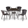 Мебель для летнего кафе Комплект плетеной мебели T282ANT/Y137C-W53 Brown (4+1)