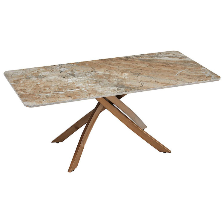 Керамические столики Журнальный столик SENAFE керамика 110*55*45, каркас бронза