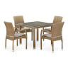 Комплект плетеной мебели T257A/Y380-W85-90x90 4Pcs Latte