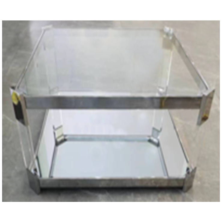 Журнальные столики AB44 Стол Журнальный стеклянный прозрачный 90*90*43 см, основание акрил+металл