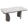 ОЛЬХОН 180 стол обеденный с керамической столешницей, цвет БЕЛЫЙ МРАМОР активный  / латте каркас