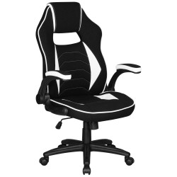 Недорогие кресла для геймеров. Кресло игровое DOBRIN RICK, черно-белая ткань Геймерское кресло