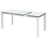 Стол обеденный CORNER 120 раздвижной, столешница керамическая HIGH GLOSS STATUARIO WHITE MARBLE CERAMIC, каркас WHITE, DISAUR