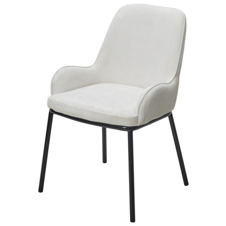Стулья для гостиной Стул BRIO CATO-01 Белый, фактурная ткань / черный каркас, ®DISAUR