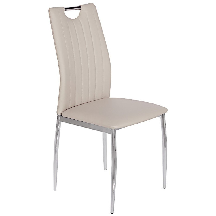 Стулья DC417 Стул мягкий, КАПУЧИНО экокожа, каркас хром