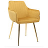 GRETTA (DC836) Стул мягкий с подлокотниками, ЖЕЛТЫЙ#G62-83  велюр, каркас металл золото
