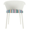 Стулья для гостиной DC277 Стул пластиковый, каркас Белый, подушка полосатая
