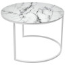 Стеклянные столики Набор кофейных столиков Tango белый мрамор с белыми ножками
