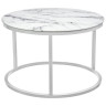 Стеклянные столики Набор кофейных столиков Tango белый мрамор с белыми ножками