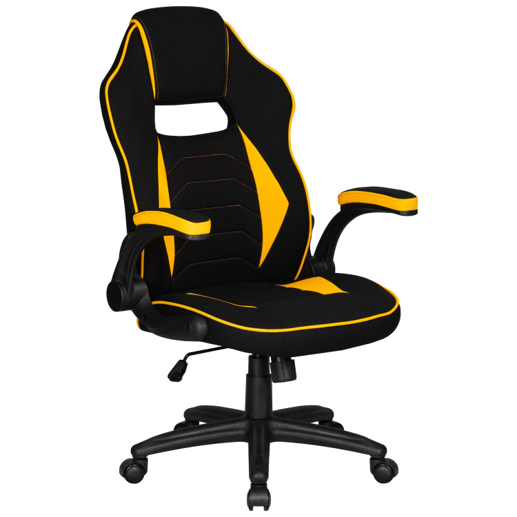 Геймерские кресла Кресло игровое DOBRIN RICK, черно-желтая ткань