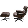 Кресло EAMES LOUNGE CHAIR и оттоманка EAMES LOUNGE CHAIR коричневые
