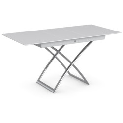 Стол MAGIC-J CS/5041-G, P77 chrome/ P64 white/ glass GXW extrawhite