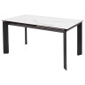 Керамические столы Стол CREMONA 140 HIGH GLOSS STATUARIO Белый мрамор глянцевый, керамика/ черный каркас, ®DISAUR